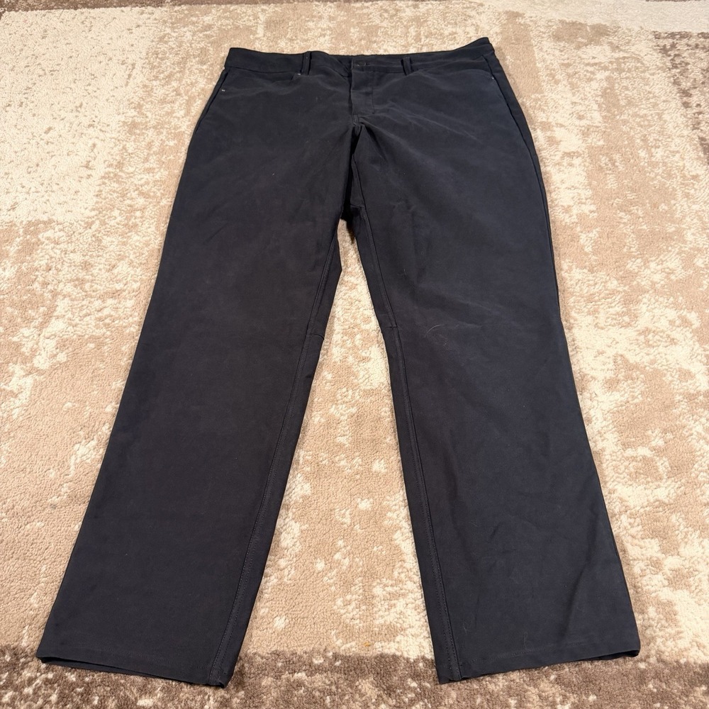Cuts Icon Pants Mens 38x34 Black Straight Leg Stretch Casual Chino 5 Pockets